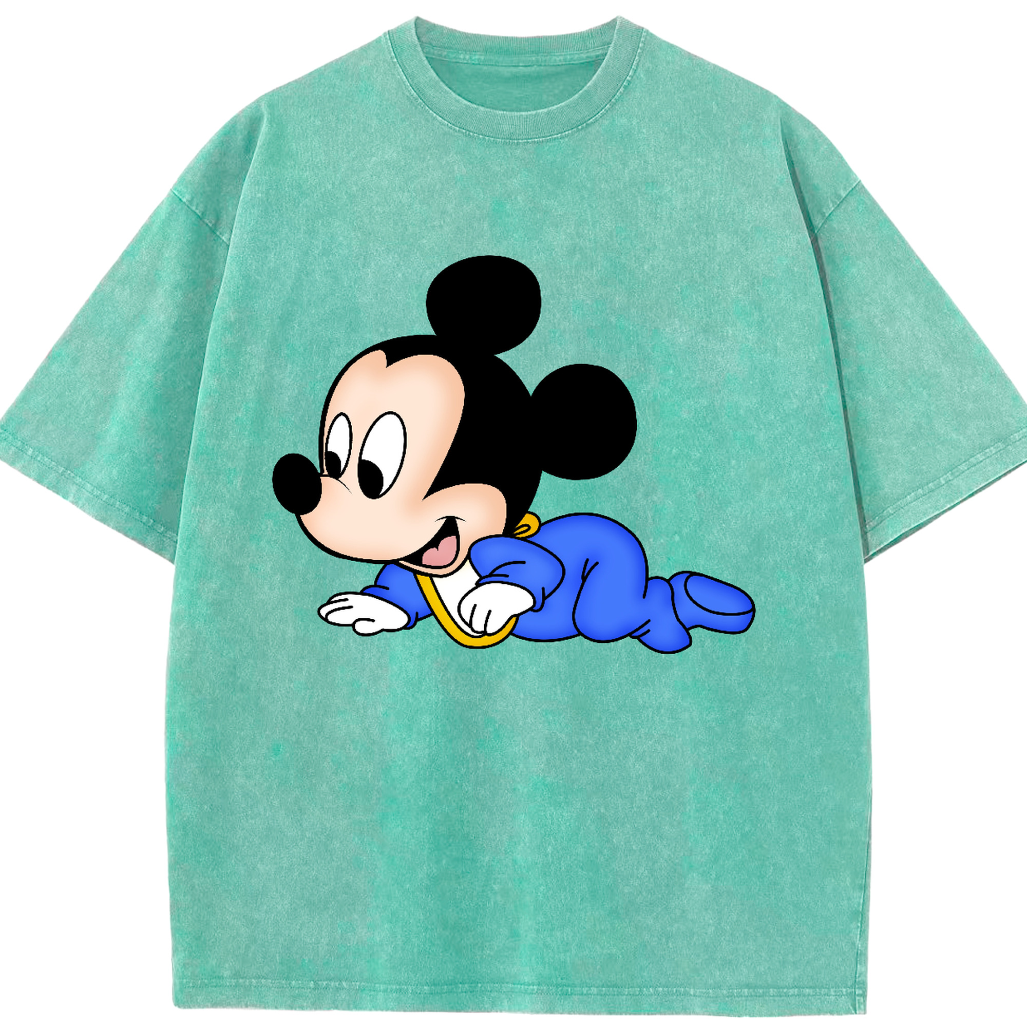 （画像用） ミッキーマウス Mickey Mouse 綿100% ヴィンテージ風 半袖Tシャツ（フロントプリント）